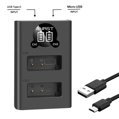 LP-E17 LP E17 double chargeur de batterie USB LED avec Port de Type C pour appareils photo Canon EOS 750D 760D T6i T6s M3 Kiss X8i 8000D