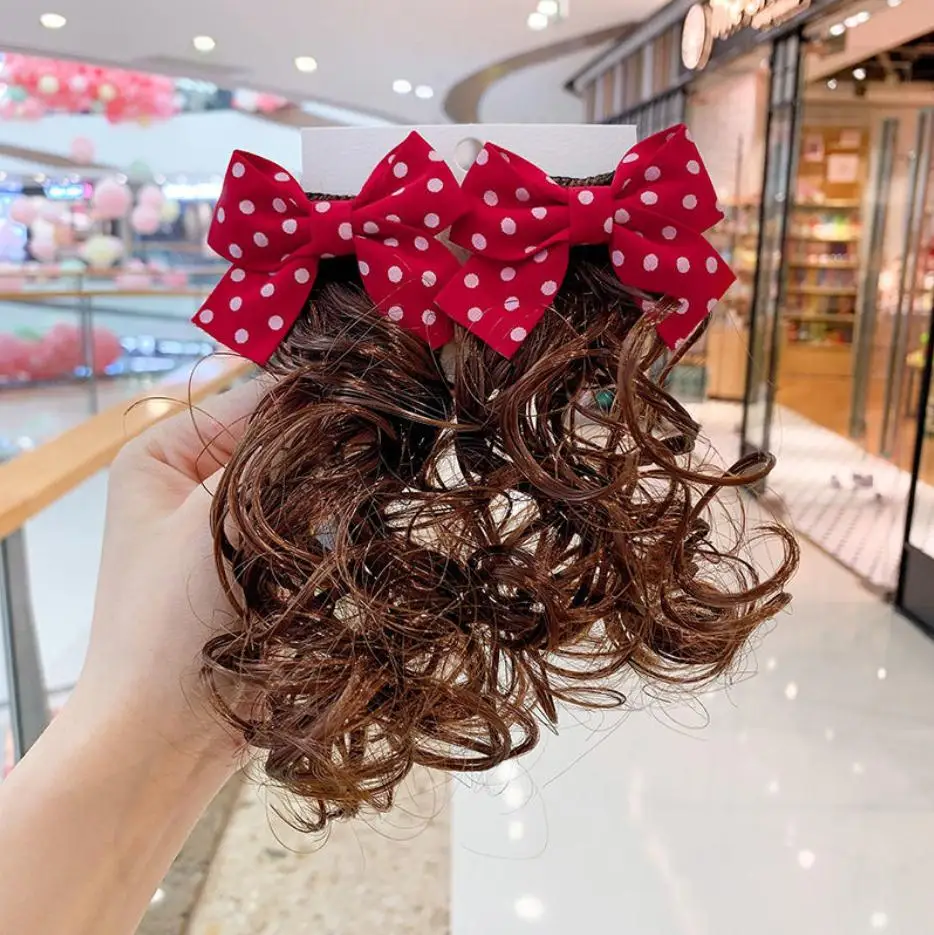 2pcs Hair Extension for Kids Butterfly Hairpin wig princess little girl curly hair styling hair clips cute hair accessories