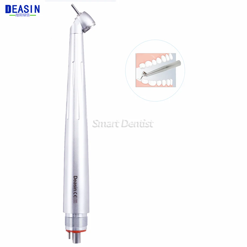 

45 Degree Nose Head 4Hole Dental High Speed Handpiece Single Water Spring Air Exhausted Throw Push Button Dental Tool