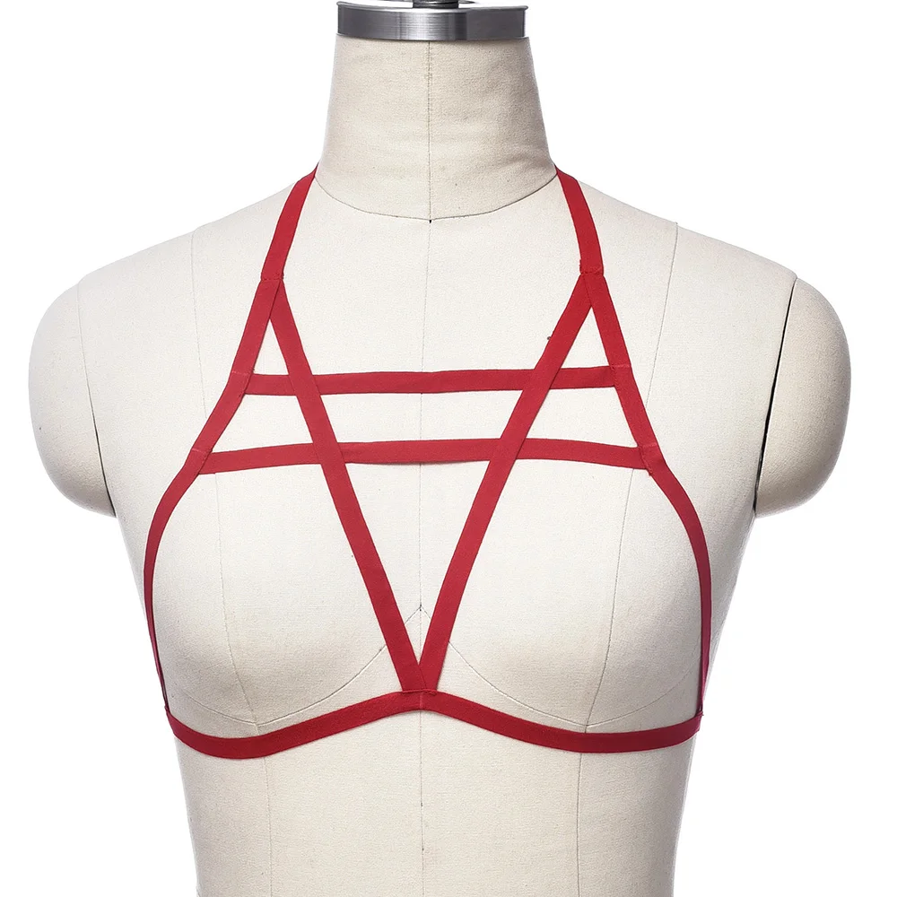 

Colour Festival Bra Sexy Lingerie Body Cage Women Body Harness Hollow Crop Top Bondage Harness Cage Bustier