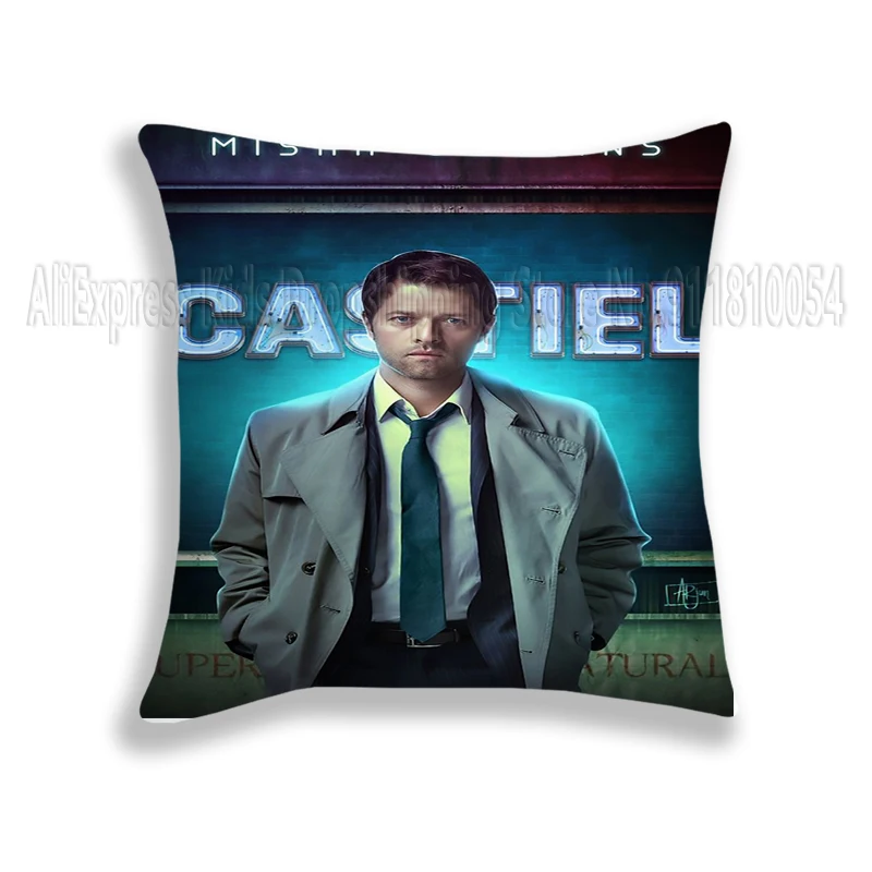 Supernatural Decor Cartoon Winchester Kissenbezug Polyester Kissen Abdeckung für Sofa Hause Auto Chidren Zimmer 45x45cm