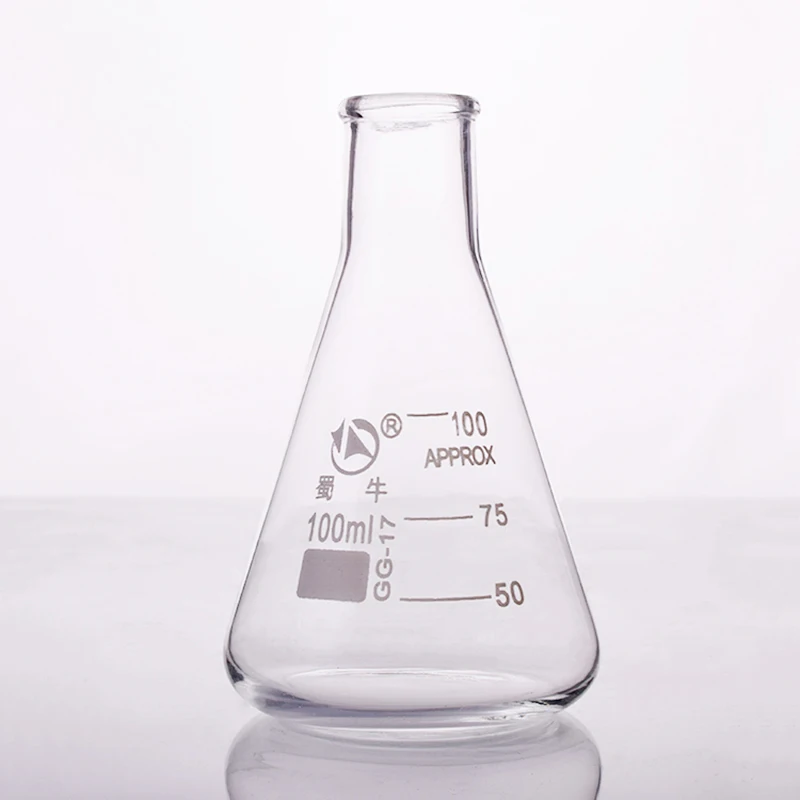 1 Pc Thicken 50ml-1000ml Erlenmeyer Borosilicate Glass Flask Narrow Neck Conical Triangular Flasks Laboratory Chemical Equipment