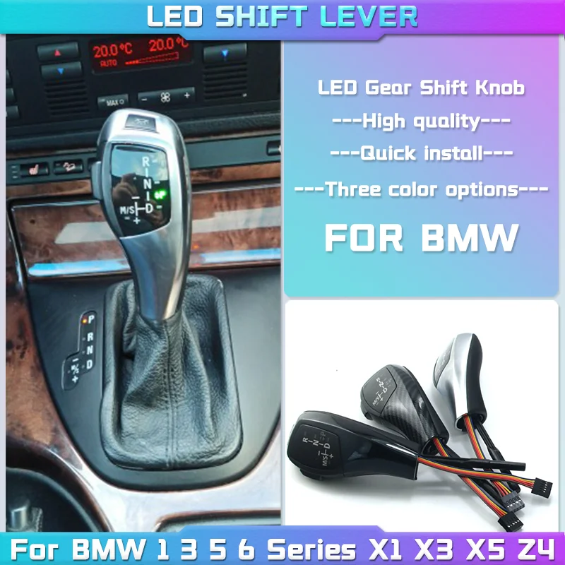 

LED Gear Shift Knob Shifter Lever For BMW 1 3 5 6 Series E90 E60 E46 85 E86 E39 E53 E92 E87 E93 E83 X1 X3 Z4 E89 Car Accessories