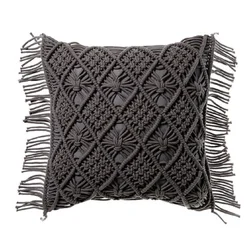 Macrame Decorative wedding pillow cover Handmade macrame Boho Black cushion cover wholesale and retail cushion cover