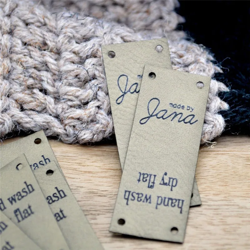 

Custom Labels , Leather labels for knitted and crocheted items ，Knitting Clothing Labels，Product Tags