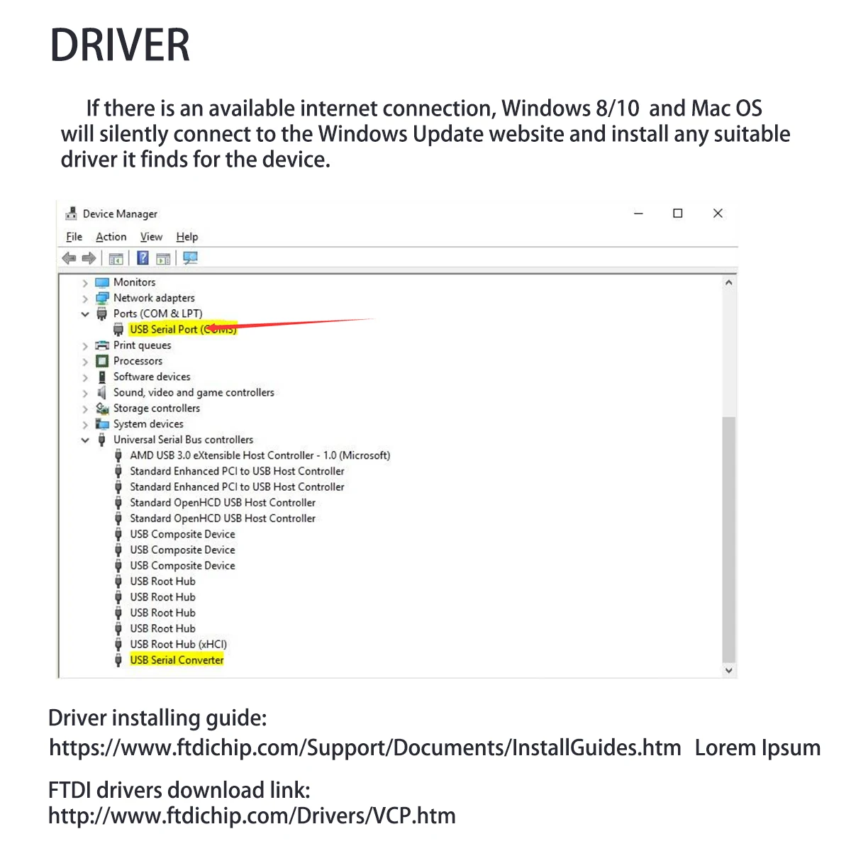 Adaptador convertidor de serie FTDI USB a 5P, bloque de terminales, RS485, RS422