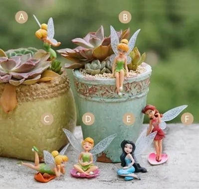 1PC Flying Flower Fairy Miniature Lifelike Elegant Cute Car Desktop Cake Garden Sculpture Ornament Home Decoration Accessories