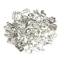 20pcs/lot Random Mix Animal Cat Charms Lot For Bracelet Making Metal Dog Owl Butterfly Charms Pendants Necklace Jewelry Findings