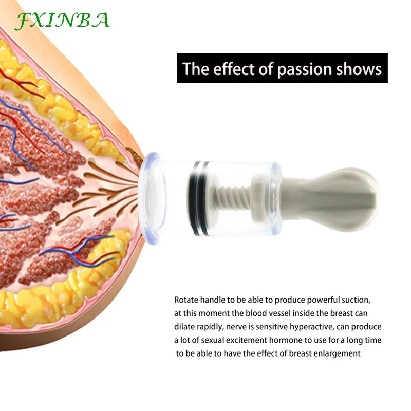 FXINBA 유방 유두 흡입기 클리토리스 흡입 Bdsm 속박 마사지기, 젖꼭지 진공 펌프 확대기, 여성 성인용 섹스 토이, 2 개