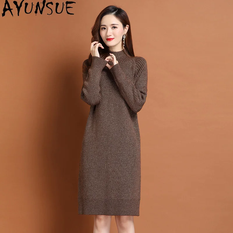 AYUNSUE 2021 New Winter Warm Sweater Fashion Long Pullover Female Autumn Sweaters Knit Tops Fall Women Clothes Pull Femme Hiver