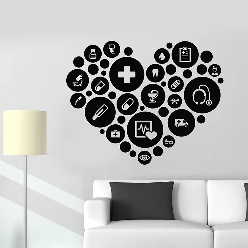 Creative Wall Decal Medical Office Health Clinic Hospital Pharmacy Interior Decor Door Window Stickers Vinyl Art Wallpaper