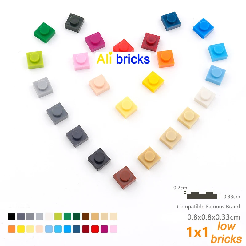 1600pcs DIY Building Blocks 1x1 Dots 25Color Educational Creative Size Compatible 3024 Toys for Children Thin Figures Bricks