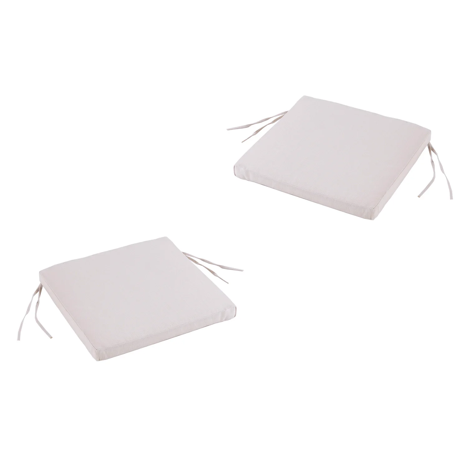 2 Pack cushions for garden chairs standard lux cream color | Size 44x44x5 cm | Water repellent | Removable