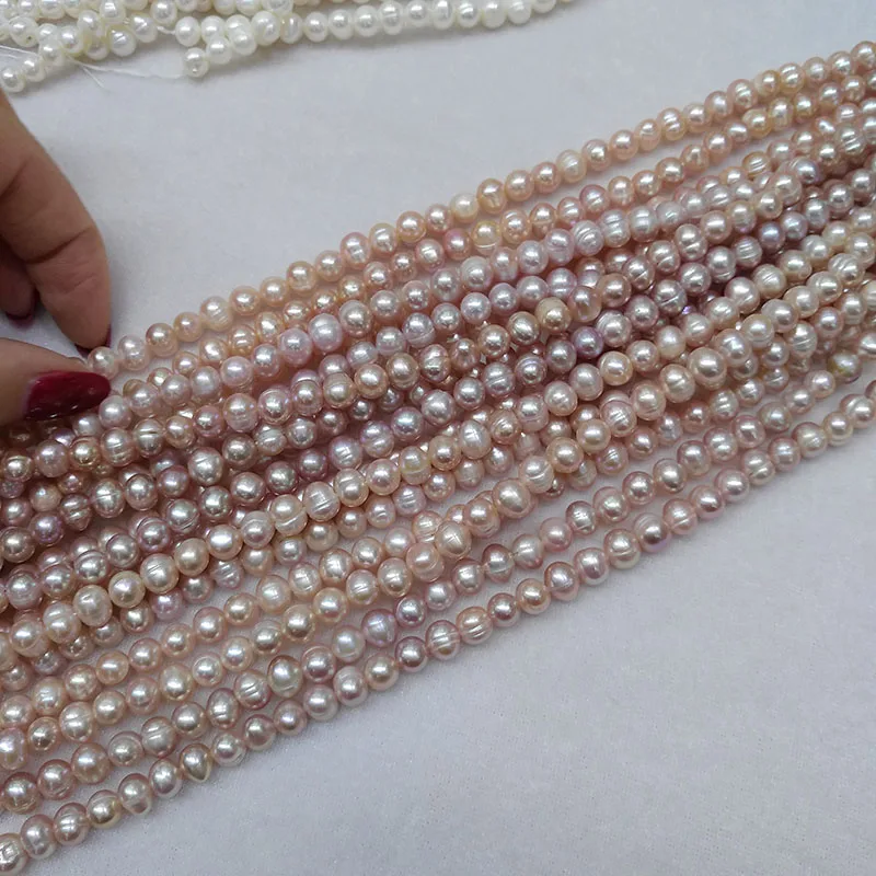 Natuurlijke Zoetwaterparel Kralen Hoge Kwaliteit 36cm Punch Ronde Losse Parels Kraal voor DIY Vrouwen Ketting Armband Sieraden Maken