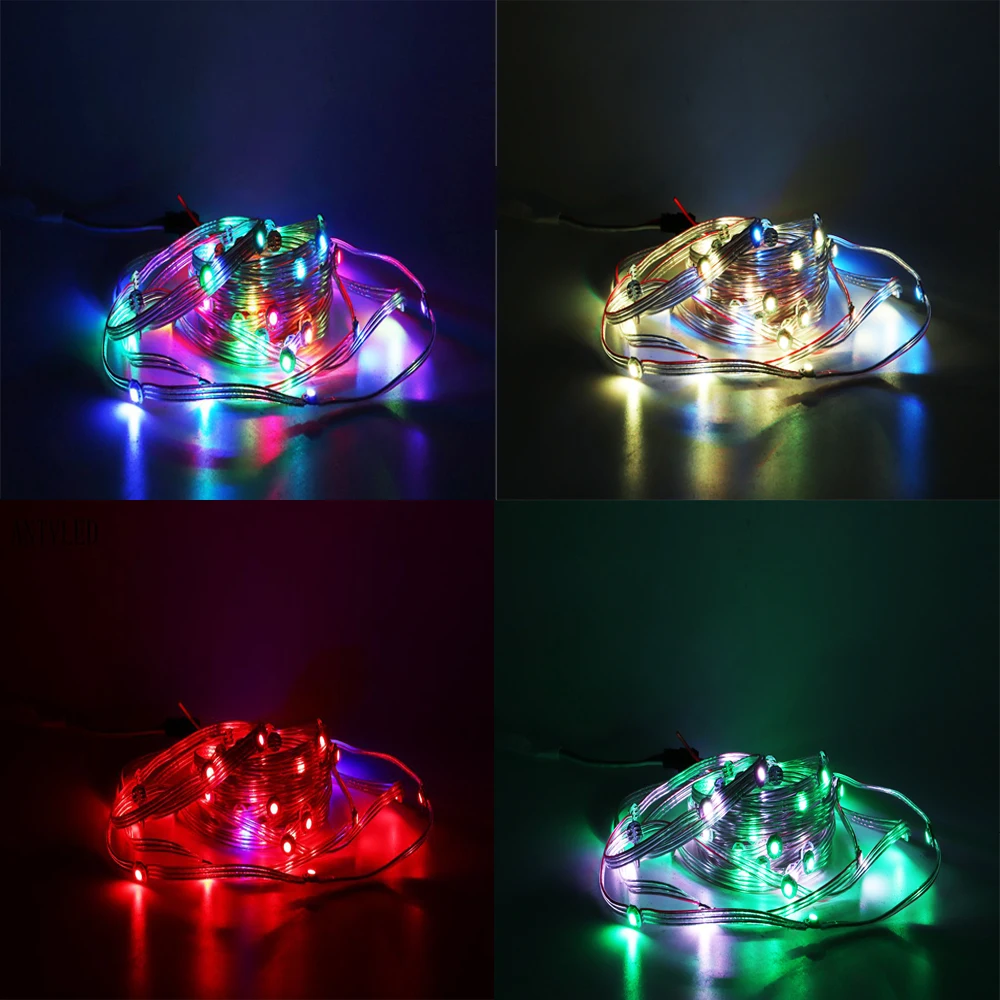 50Leds WS2812B LED precablato RGB Pixel Module String Strip,WS2811 IC 5050SMD indirizzabile individualmente