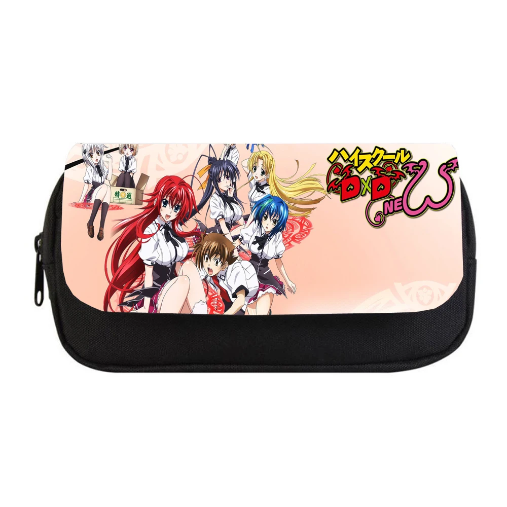 

Anime High School DxD Pencil bag Women Makeup Bag Child girls Pencil Case Student Double Zipper pencil Bag Teens Handbag Purse