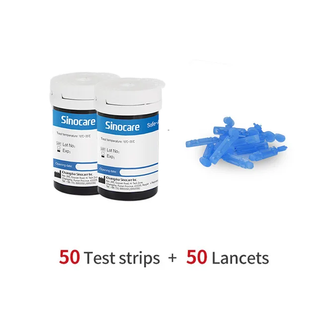 (50/100/200/400 stuks) Sinocare Safe Accu bloedglucoseteststrips (met gratis lancetten)