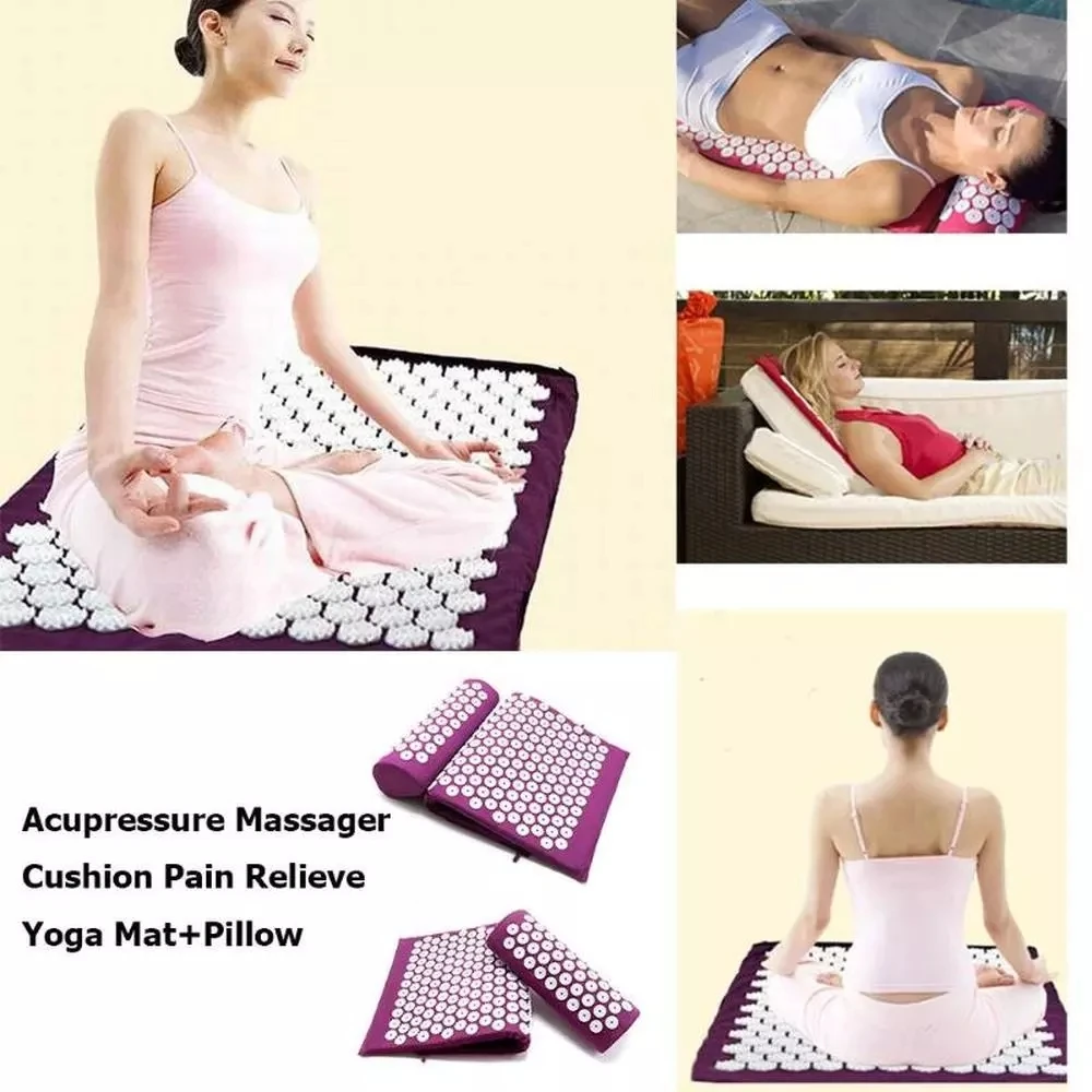 3 pz/set lotus agopuntura mat Yoga massaggio patchwork mat alleviare lo Stress schiena meditazione del corpo digitopressione mat meditazione cuscino