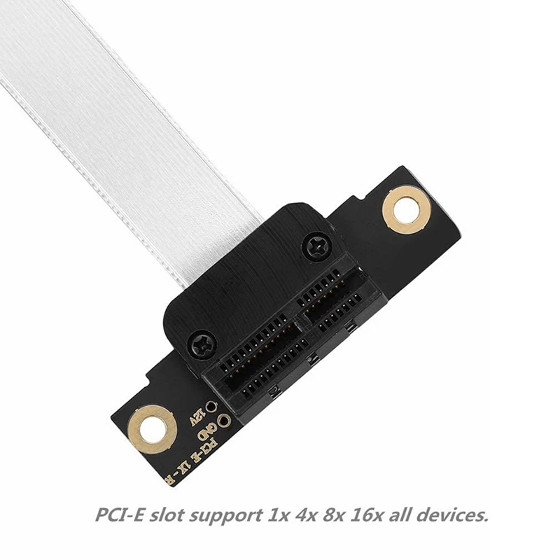 PCIE4 X1 Riser Cable Dual 90 Degree Right Angle PCIe 4.0 x1 to x1 Extension Cable PCI Express 4.0 1x Riser Card Ribbon Extender