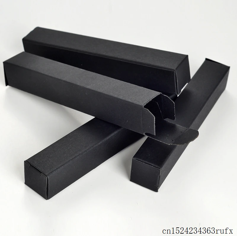 100 Pcs Black Paper Box for Essential Oil Perfume Stroage Boxes  Lipstick Craft Gift Boxes Size 2*2*12cm