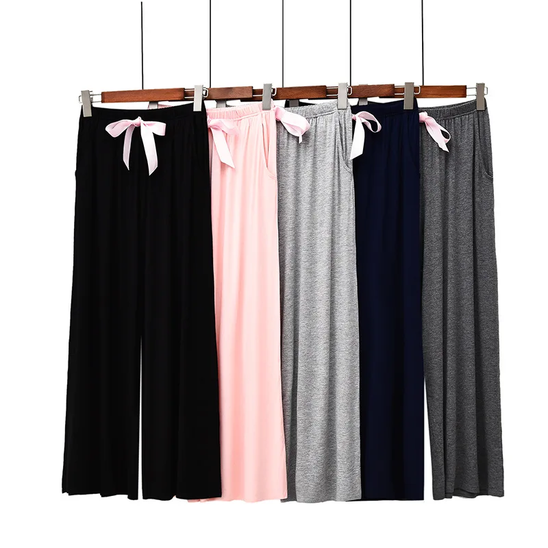 

Spring Autumn Soft Modal Pyjamas Women Wide Leg Loose Large Size Leisure Sport Harlan Yoga Pants Loose Foot Pants Pijamas