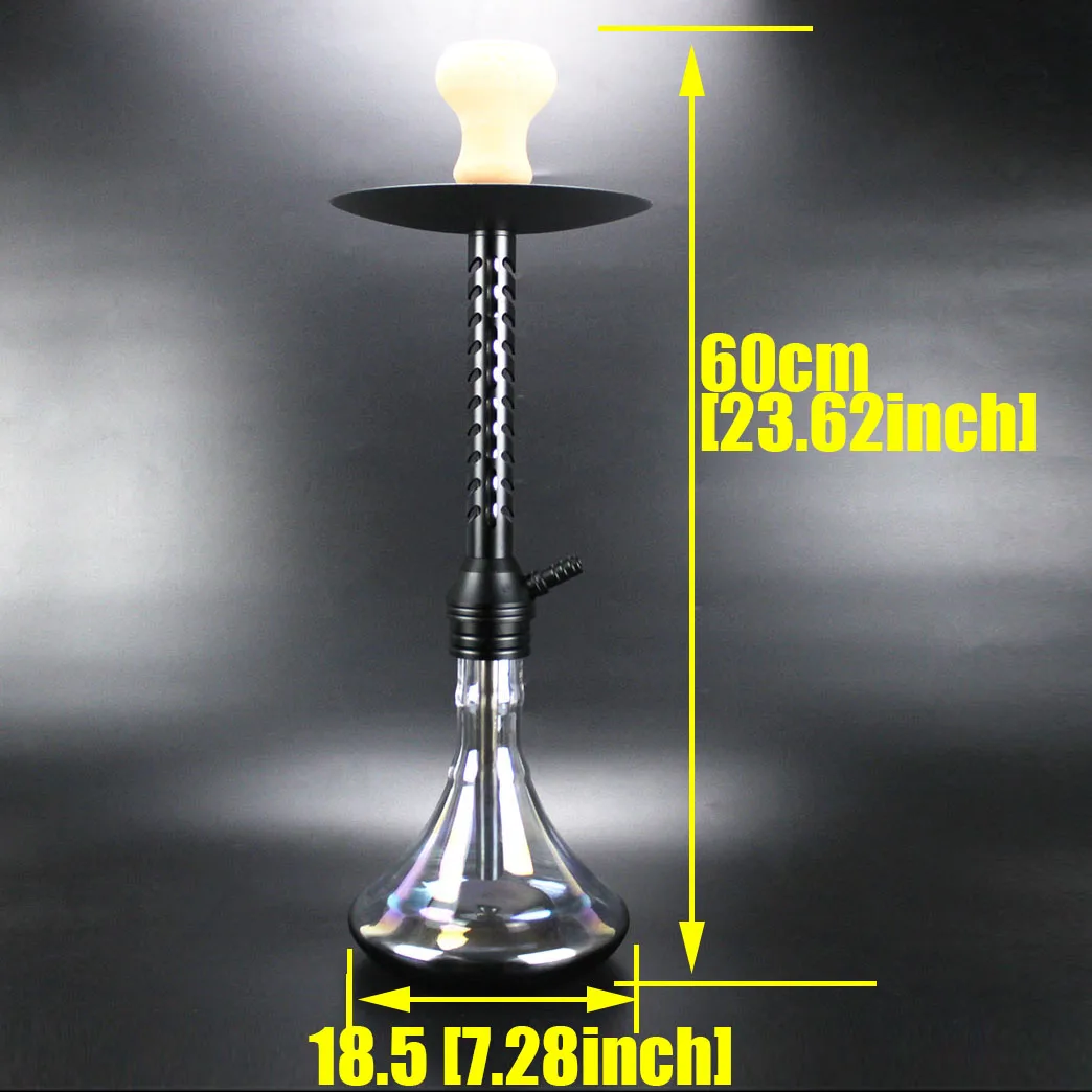 2021 New Hollow Hookah With Glass Base Plate&Water Pipe& Bowl Nargile Sheesha Narguile Chicha Cachimbas Shisha Set