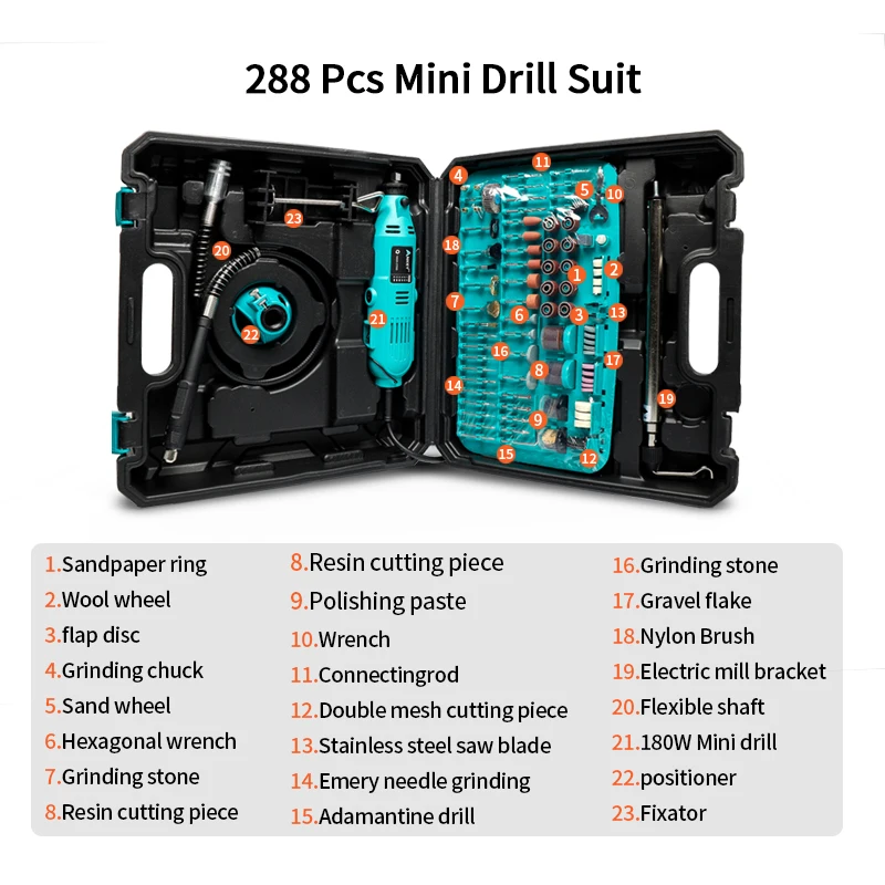 Mini Electric Drill Accessories Drill Bits Woodworking Tools 6-Position Variable Speed Dremel  Electric Rotary Tool Grinder 220V