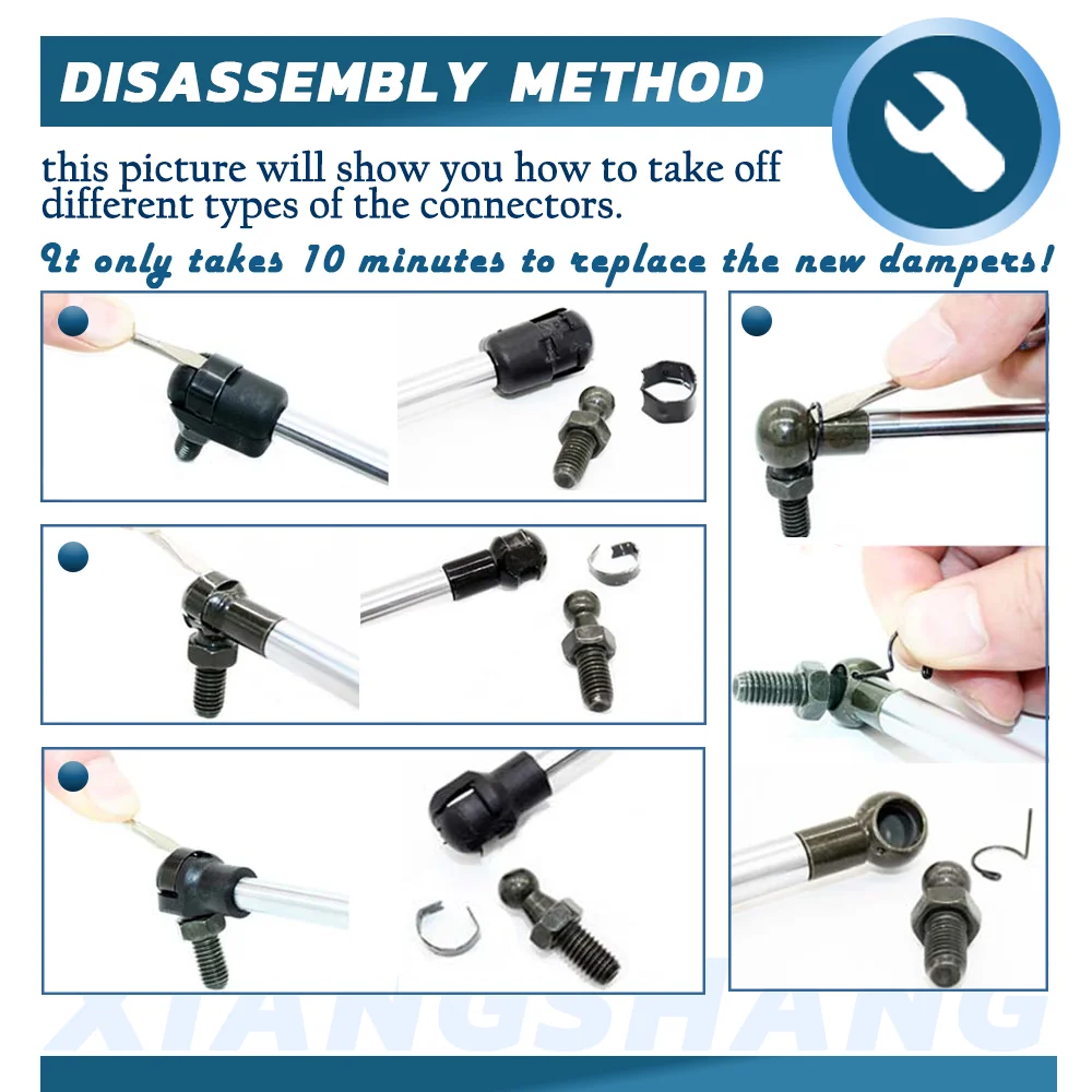 2pcs Customize 900MM 500MM 150N GasStruts Lift Support Damper