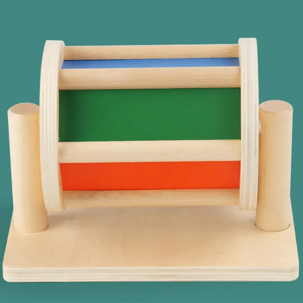 Baby Spinning Regenboog Drum Zintuiglijke Ontwikkeling Speelgoed Rollende Rammelaar Baby Gift Montessori Speelgoed Voor 6-12 Maanden Baby Boy meisje Houten