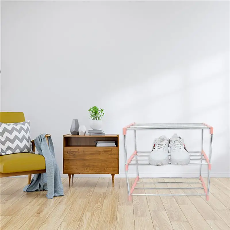 Simple Multi Layer Shoe Rack Stainless Steel Easy Assemble Storage Slippers Shoe Rack Hanger Home Organizer Accessories #G