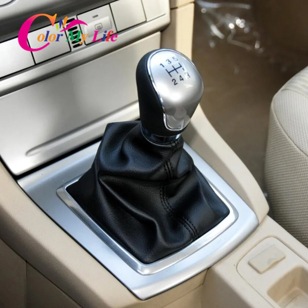 Color My Life Car-styling 5 6 Speed Gear Head Shift Knob Leather Gaiter Boot for Ford Focus 2 MK2 2005 - 2011 Fiesta Kuga 08-12