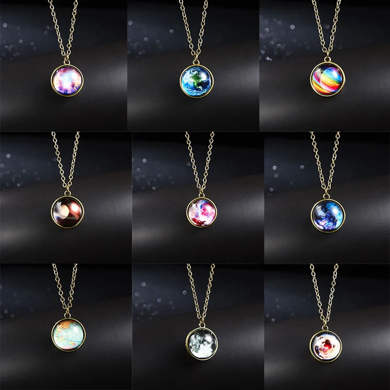 Space Universe Necklace Jewelry for Women Goth Vintage Fashion Retro Vintage Aesthetic Accessories Glow At Night Morrocan Cuban