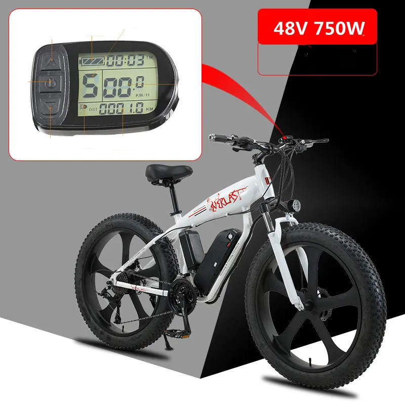 Aluminum Alloy Electric Bicycle, Fat Tire, Lithium Battery, Mountain Bike, 27 Speed, 750W, 48V, 13Ah, Shark, 26 inch