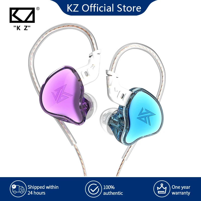 KZ EDC سماعة أذن سلكية HIFI باس سماعات في الأذن رصد سماعات الرياضة إلغاء الضوضاء لعبة سماعة