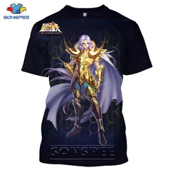 Anime Saint Seiya Series T Shirts Men Women 3D Print Graphics Golden Fashion Tshirty Cartoons Streetwear Casual Summer Tops Tees