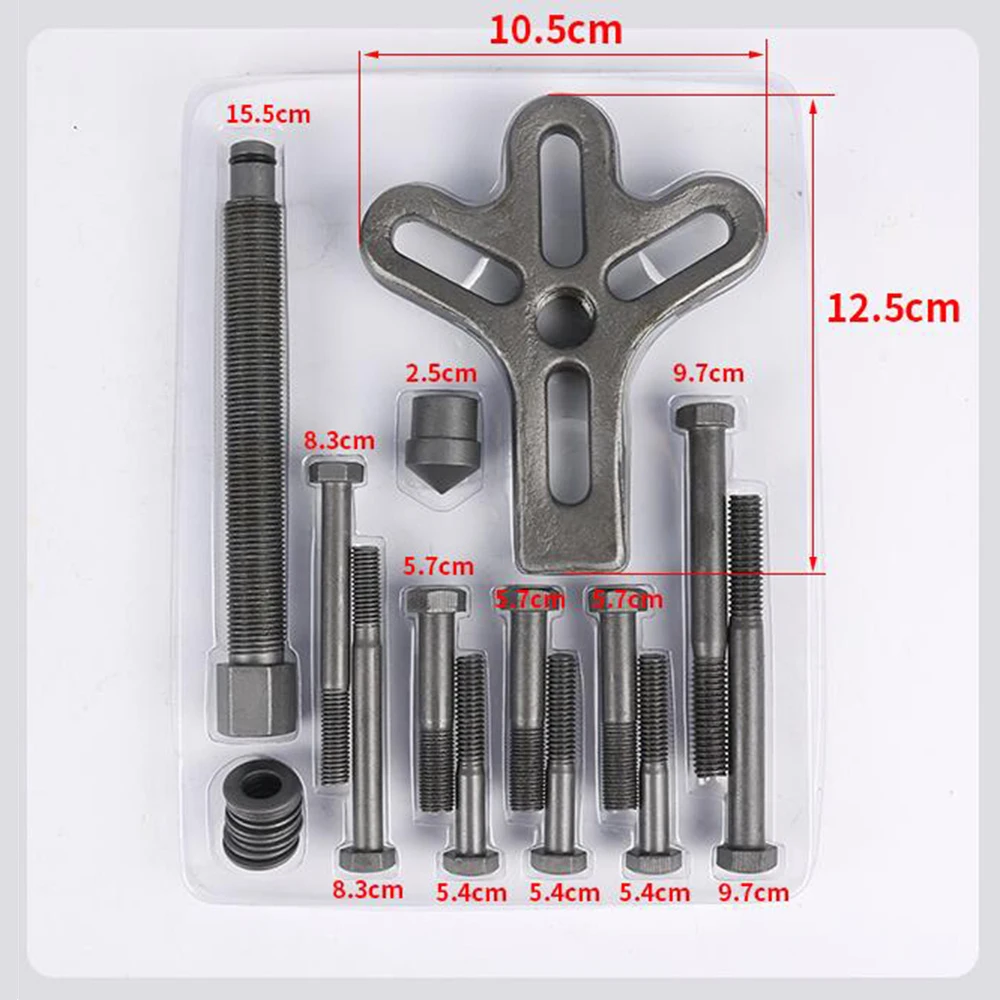 13pcs Bearing Puller Harmonic Balancer Steering Wheel Removal Set Car Tool Crankshaft Gear Bearing Pullery Repair Kit