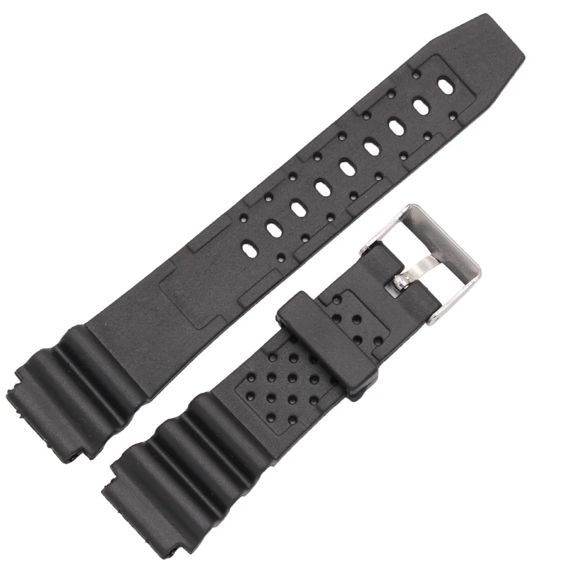 18mm 20mm 22mm For Watchbands PU Black Watch Band Replace Electronic Wrist Sports Straps