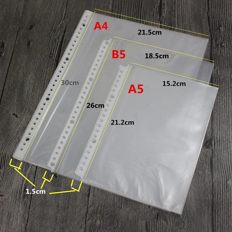 A5 20 Löcher PVC Klar Taschen Und 20 Ringe Papier Minen