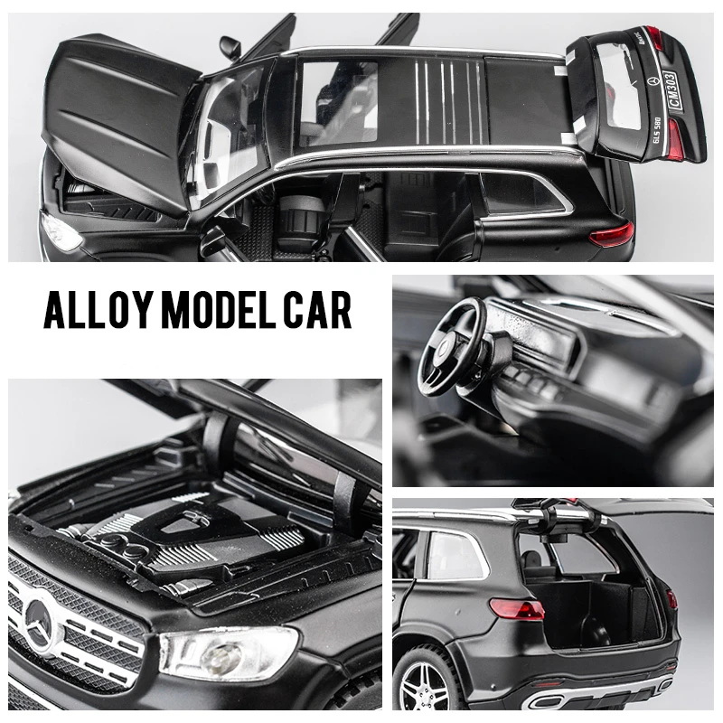 1:32 GLS GLS580 SUV Alloy Car Model Diecasts Metal Toy Vehicles Car Model Simulation Sound and Light Collection Childrens Gifts