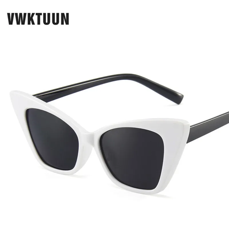 

VWKTUUN Sunglasses Women White Black Cat Eye Glasses UV400 Driving Driver Shades Jelly Color Sun glasses For Women Eyewear