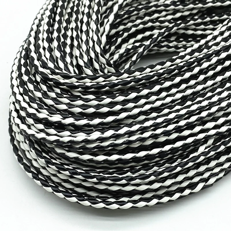 2 미터 3mm 4 가닥 코어 인공 가죽 꼰 로프 패션 팔찌 디자인 쥬얼리 수제 DIY 만들기