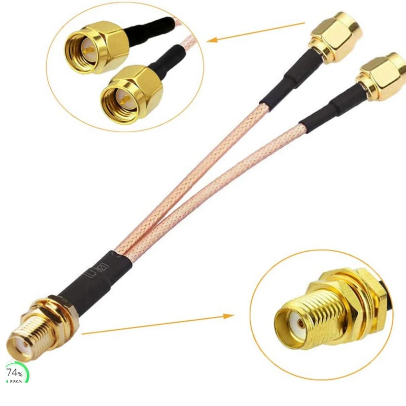 

High quality Low Loss RG316 Extension FPV Antenna Cable SMA female to 2 SMA male RF Coax Crimp Cable Adapter