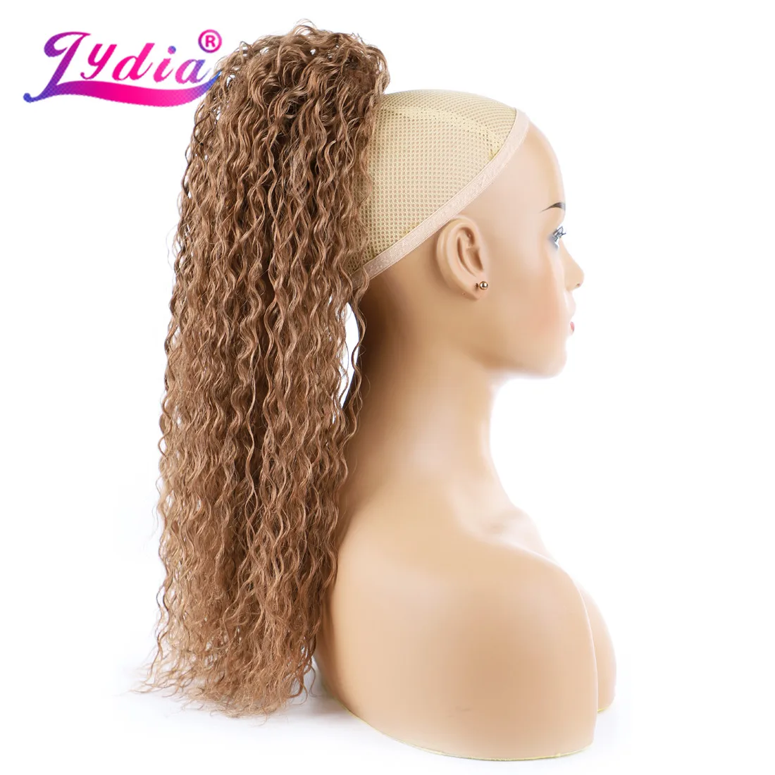 Lydia Synthetic Drawstring Ponytail Afro Kinky Curly Hairpiece With Two Plastic Combs  All Colors Available Light Brown 18 Inch