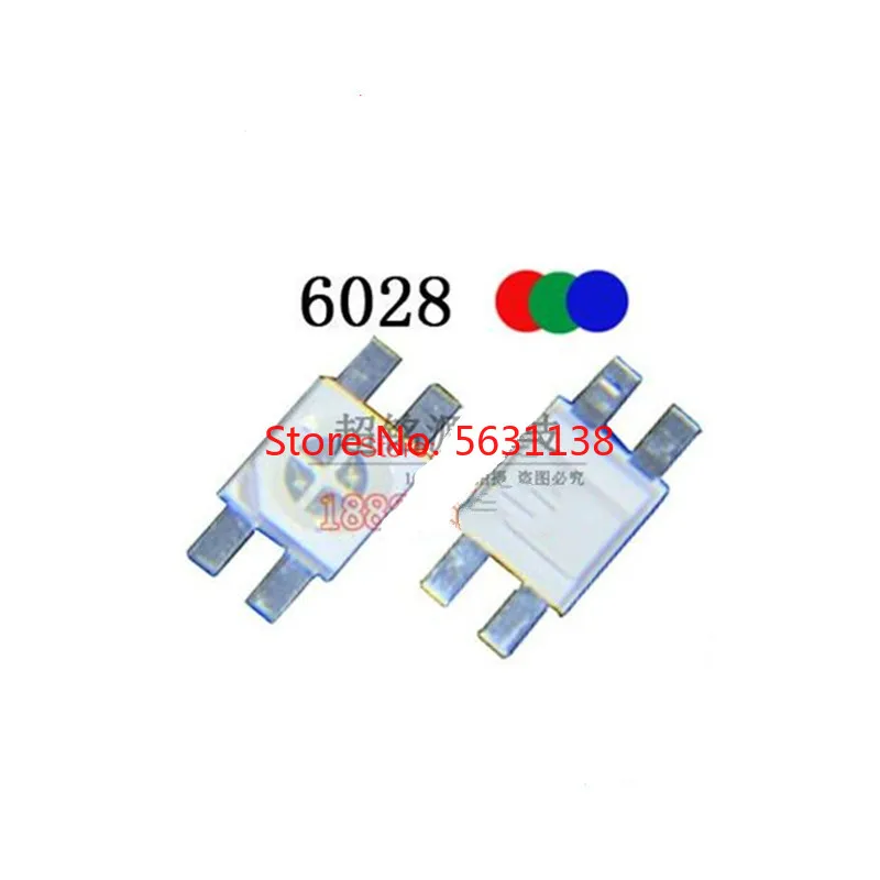 50PCS 6028 RGB COMMON ANODE PLCC-4 6.0*2.8 20mA water clear RED+BLUE+GREEN FULL COLORS cree led COB chip led power Light Beads