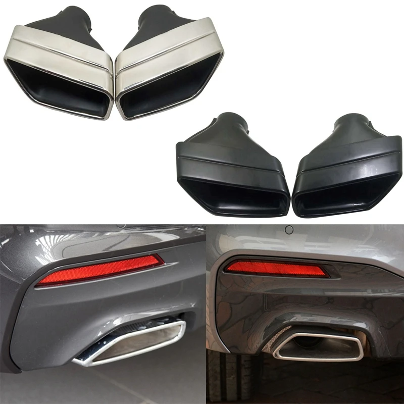 

1 Pair Square Car Exhaust Systems For BMW G30 G38 525i 530i 528i Trim Tip Decoration Nozzle Muffler Tailpipe Accessories