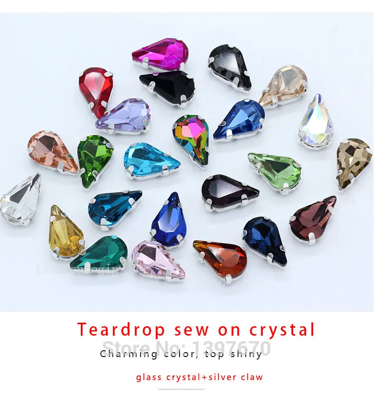 Spritewelry 24 strass da cucire, 80 pezzi, cristalli di vetro a forma di artiglio, multicolore, con retro piatto, gemme per cucito, pietre preziose per fai da te, abbigliamento, scarpe, vestiti