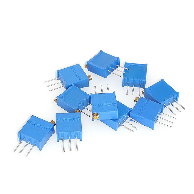 100pcs 3296W 3296 10 20 50 100 200 500 1K 2K 5K 10K 20K 50K 100K 200K 500K 1M ohm 100R 200R 500R Trimpot Trimmer Potentiometer