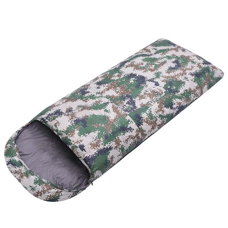 

220*80CM Duck Down Sleeping Bag Outdoor Adult Autumn Winter Stitchable Envelope Type Camouflage Sleeping Bag Camping Equipment