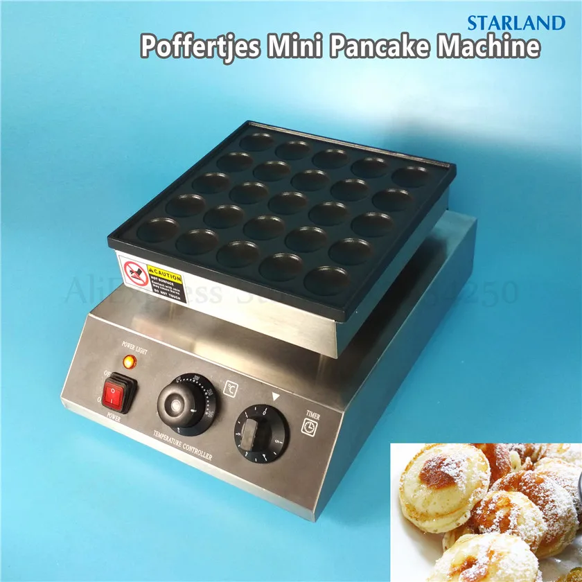 25 Holes Dutch Mini Pancakes Machine Stainless Steel Commercial Poffertjes Grill Maker with Water-Proof Switch CE