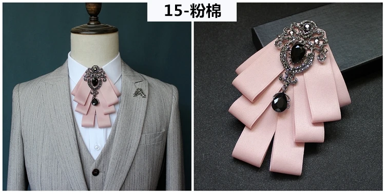 Luxus Mode Bowties Bögen Krawatte Brosche Stoff Kristall Pins Und Broschen Corsage Schmetterling Bluse Zubehör Pin Revers für Frauen – Detail 14